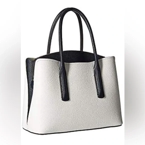 KATE SPADE MARGAUX JEWELED MEDIUM LEATHER PURSE White & Navy satchel/cro… - Picture 3 of 16